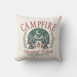 Vintager Campfire Sozialverein Naturfreunde Kissen