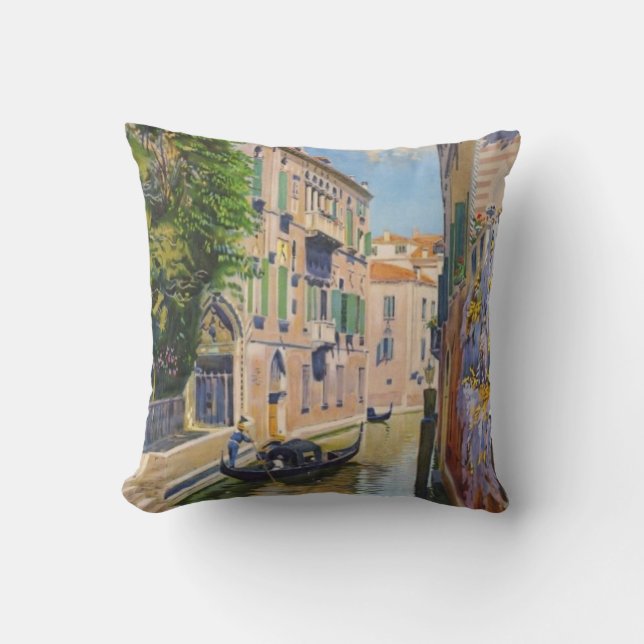 Vintager Canal Grande Gondolas Venedig Italien Rei Kissen (Vorderseite)