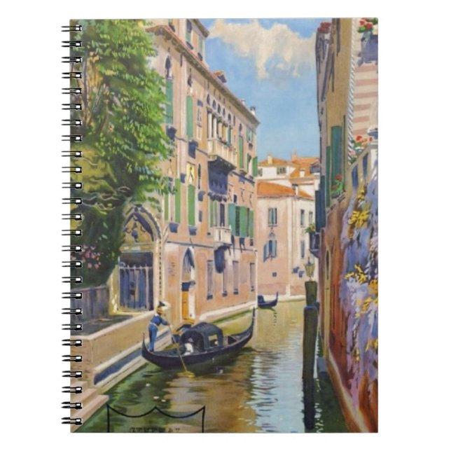 Vintager Canal Grande Gondolas Venedig Italien Rei Notizblock (Vorderseite)
