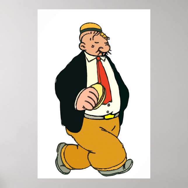 Vintager Cartoon, Hamburger Mann Poster (Vorne)