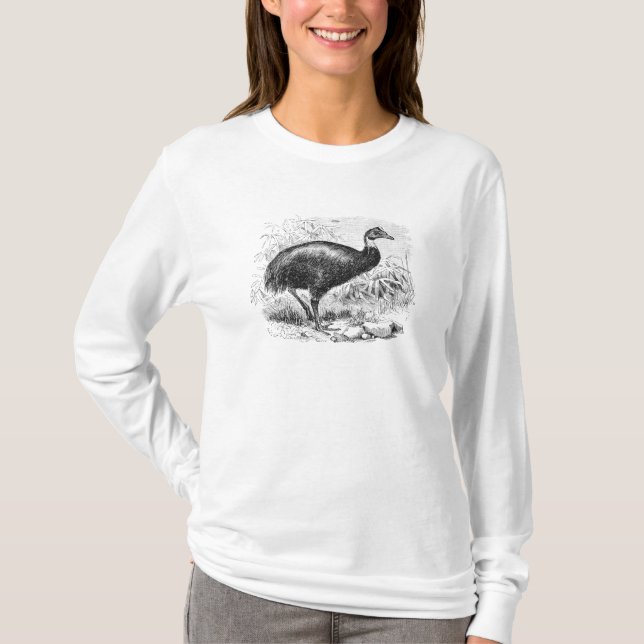 Vintager Cassowary-riesige australische T-Shirt (Vorderseite)
