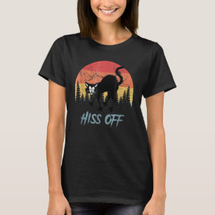 Vintager Cat Hiss Off Black Cat Cat Halloween T-Shirt