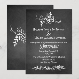 Vintager Chalk Board-Look Einladung zur Hochzeit