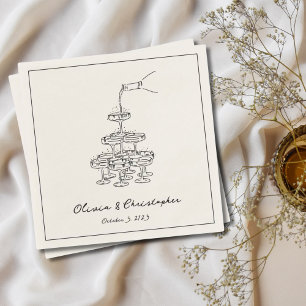 Vintager Champagner Tower Custom Serviette