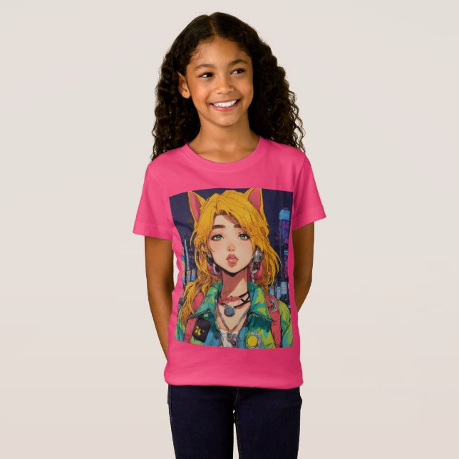 Vintager Charm-Anime-Stil T-Shirt (Vorne ganz)