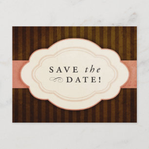 Vintager Charm Rosa und Schokolade Speichern Sie d Save The Date