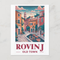 Vintager Charme: Altstadt von Rovinj Postkarte