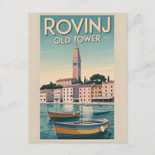 Vintager Charme: Altstadt von Rovinj Postkarte