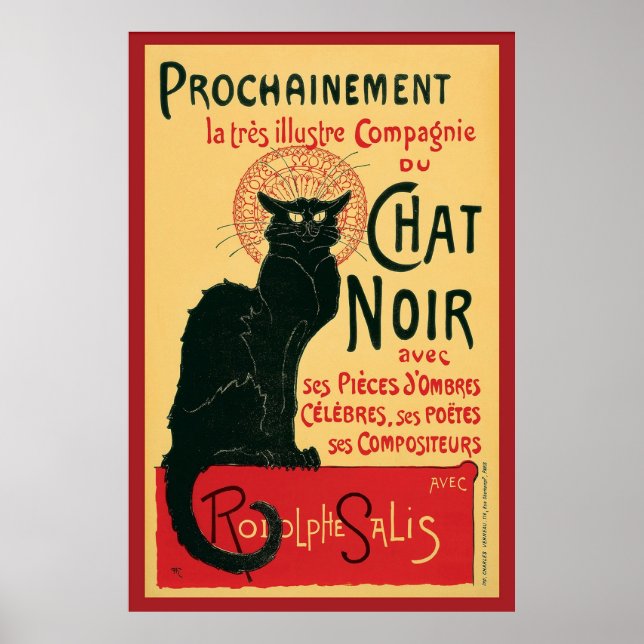 Vintager Chat Noir Black Cat Poster (Vorne)