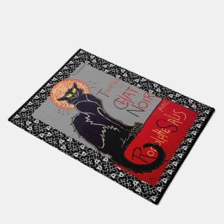 Vintager Chat Noir Black Cat Tour Art 2 Fußmatte