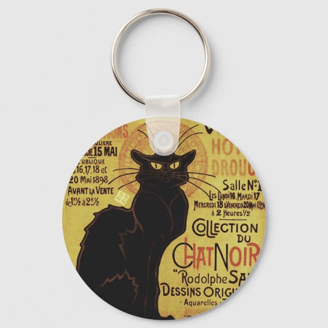 Vintager Chat Noir, Vente Hôtel Drouot Steinlen Schlüsselanhänger (Vorderseite)
