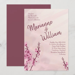 Vintager Cherry Blossom Hochzeitseinladungen Einladung