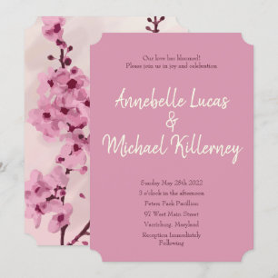 Vintager Cherry Blossom Hochzeitseinladungen Einladung