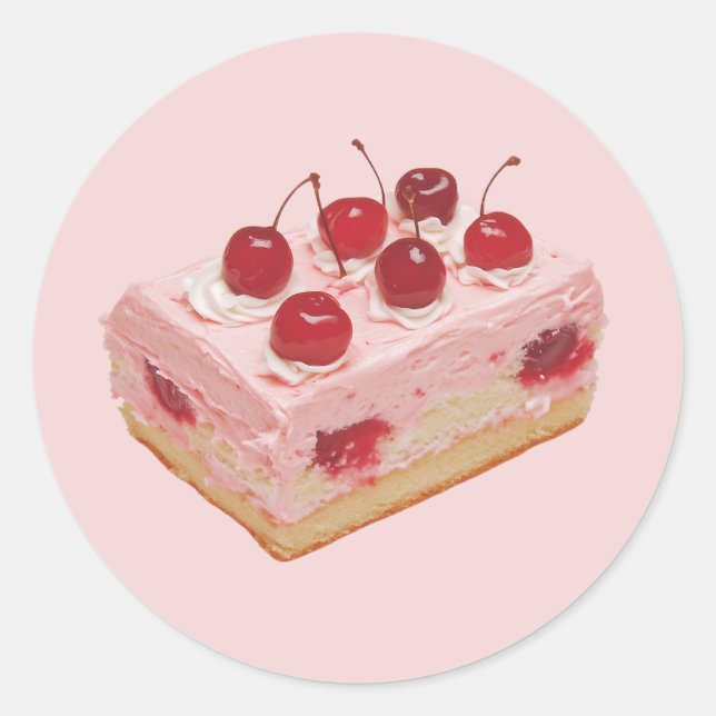 Vintager Cherry Cake Runder Aufkleber (Vorderseite)