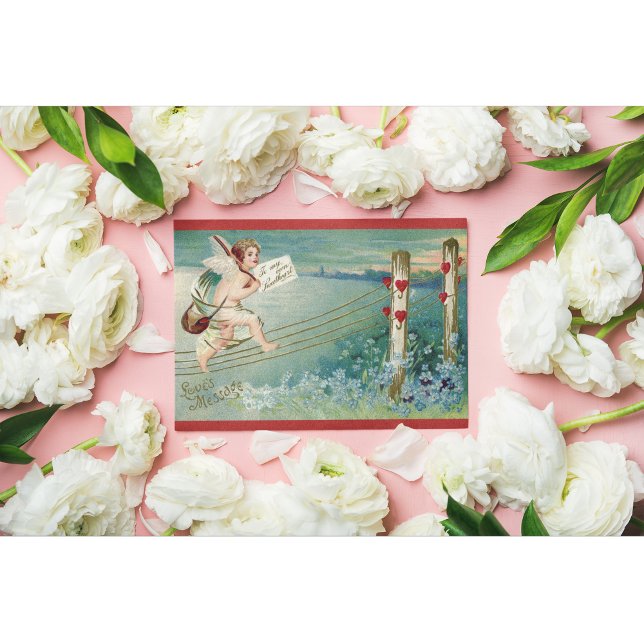Vintager Cherub Valentine Postkarte (Von Creator hochgeladen)