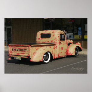 VINTAGER CHEVY LKW DES SPASS- POSTER
