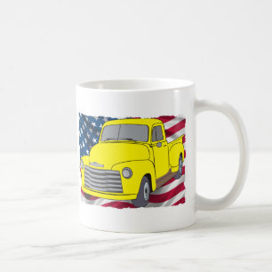 Vintager Chevy LKW mit amerikanischer Flagge Kaffeetasse