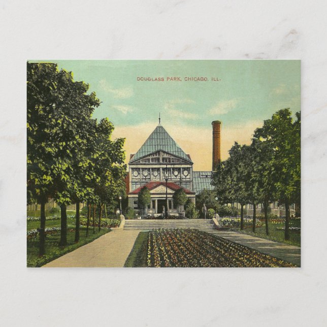 Vintager Chicago Park Postkarte (Vorderseite)
