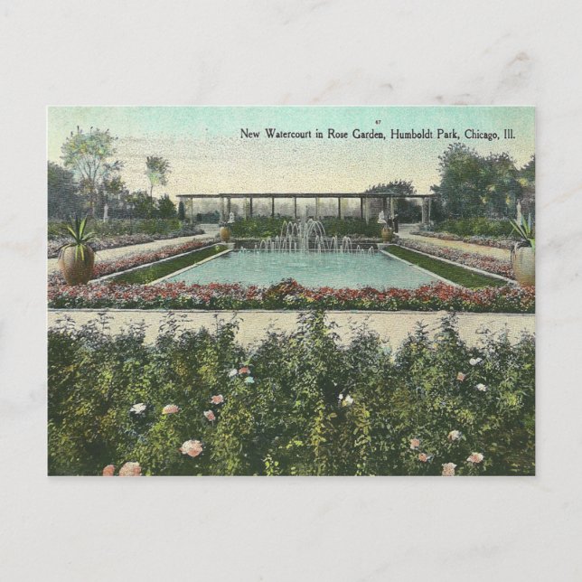 Vintager Chicago Park Postkarte (Vorderseite)