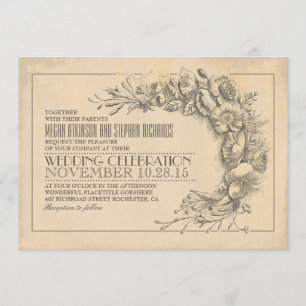 Vintager Chichochzeitseinladungs-Antiken-Schnörkel Einladung