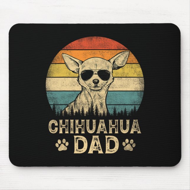 Vintager Chihuahua Vater Hundeliebhaber Vater#39;s Mousepad (Vorne)