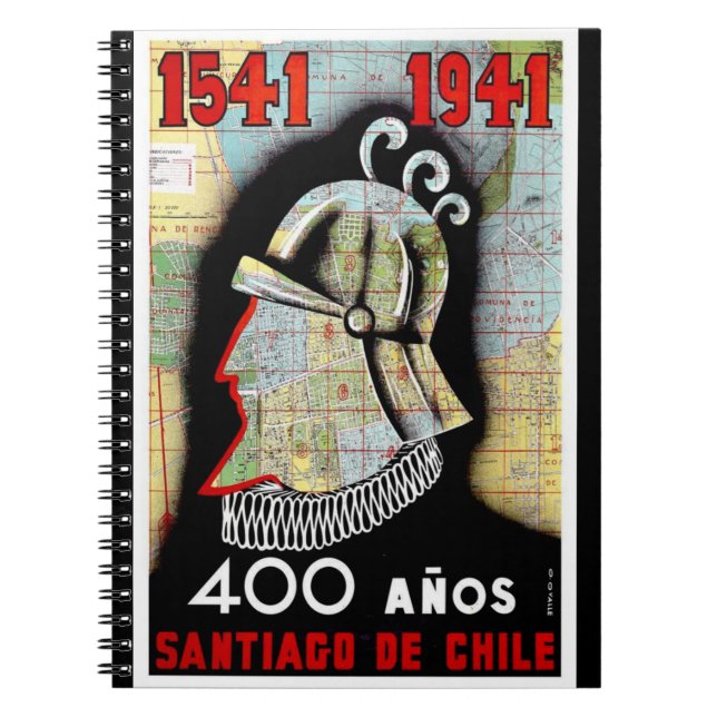 Vintager Chile Santiago Travel Notizblock (Vorderseite)