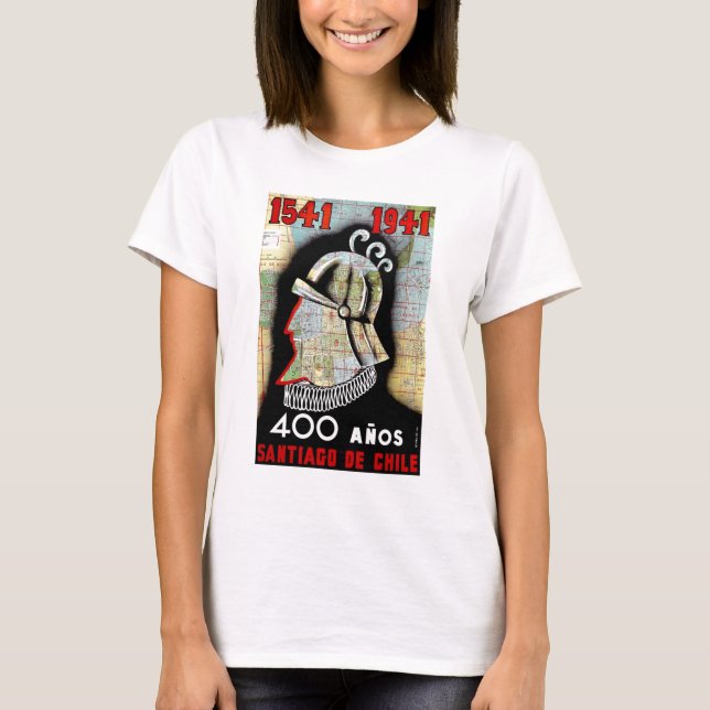 Vintager Chile Santiago Travel T-Shirt (Vorderseite)
