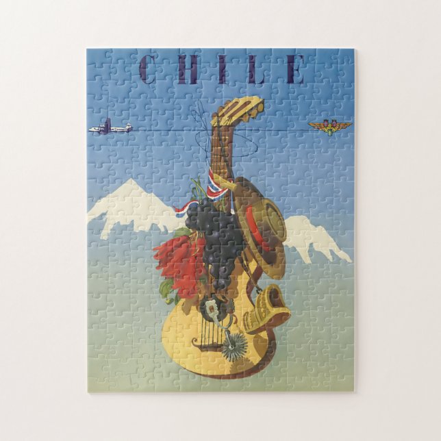 Vintager Chile Travel Poster Design (Vertikal)