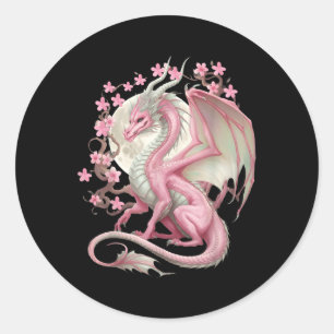 Vintager chinesischer Drache, asiatische Kunst Che Runder Aufkleber