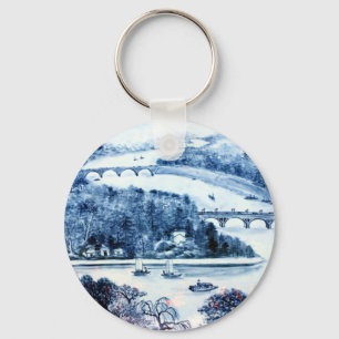Vintager chinesischer Porzellan-Schlüsselanhänger Schlüsselanhänger