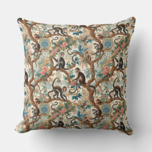 Vintager Chinoiserie Monkey Kissen