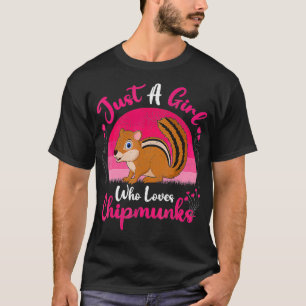 Vintager Chipmunk Animal Lover Nur ein Mädchen, di T-Shirt