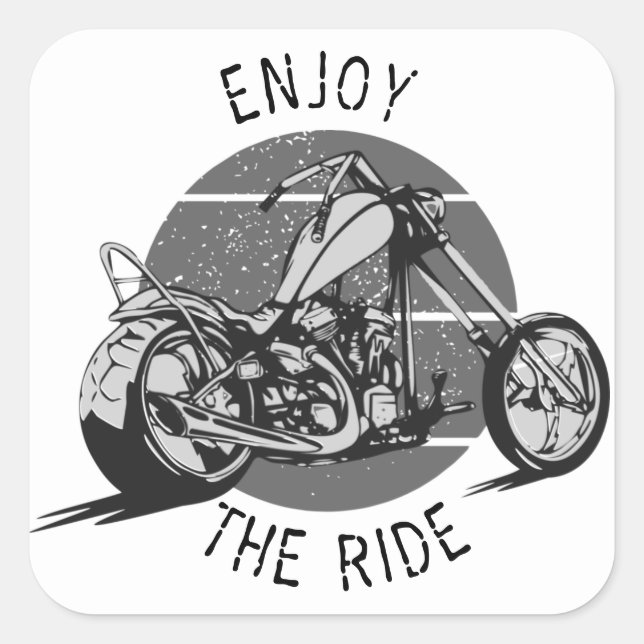 Vintager Chopper Motorrad Spaß Quadratischer Aufkleber (Vorderseite)