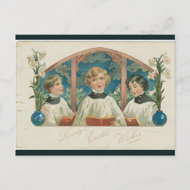 Vintager Chor zu Ostern der Kirche Postkarte (Vorderseite)