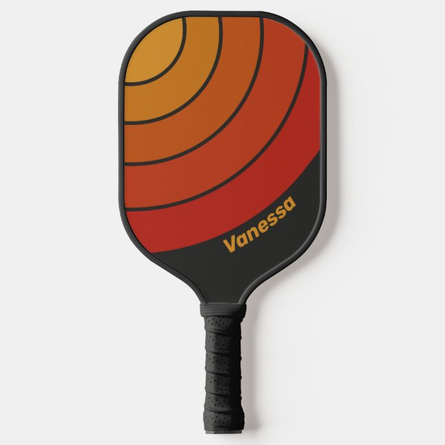Vintager Circle Strip Mitternacht mit Name Pickleball Schläger (Vorderseite)