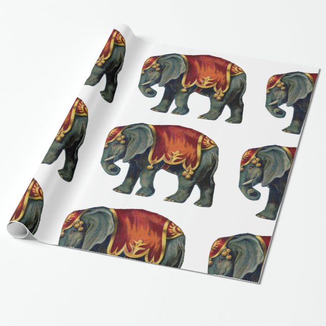 Vintager Circus Elephant Geschenkpapier (Ungerollt)