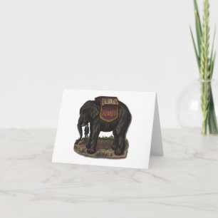 Vintager Circus Elephant Jumbo Retro Card Cutout Karte