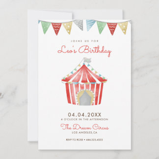 Vintager Circus Geburtstagsparty Einladung