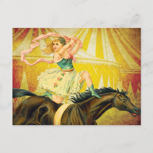 Vintager Circus Girl Acrobat Postkarte (Vorderseite)