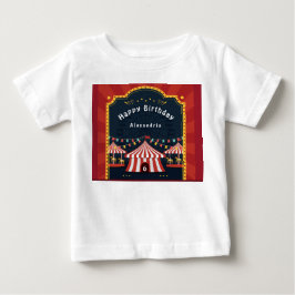 Vintager Circus Karneval Rotes Glück Geburtstagsze Baby T-shirt