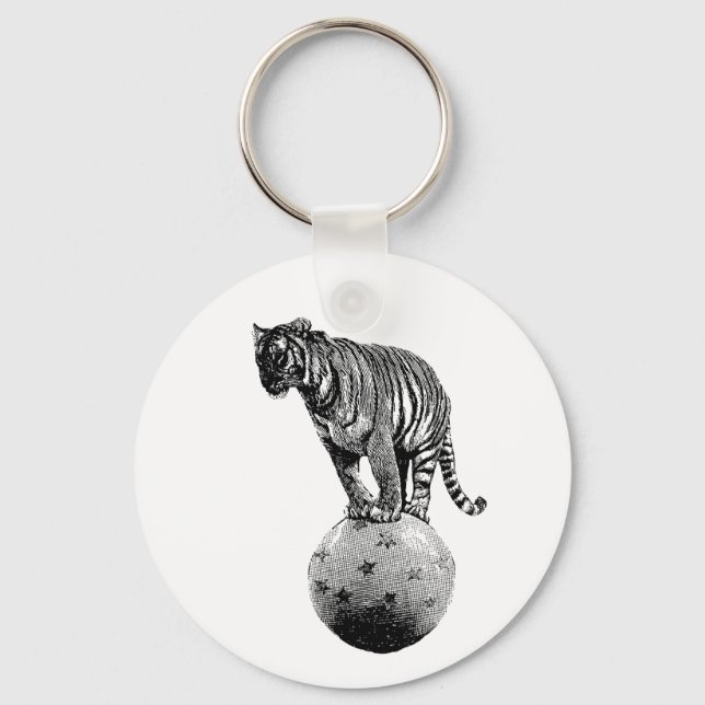 Vintager Circus Tiger Schlüsselanhänger (Vorderseite)