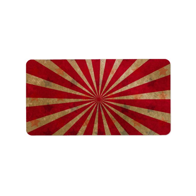 Vintager Circus Zelt Stars Rote Linien Karneval Adressaufkleber (Vorne)
