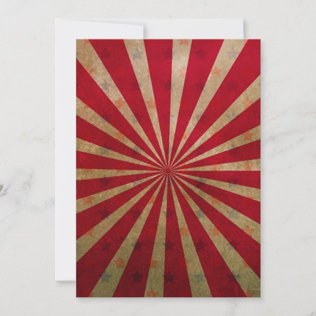 Vintager Circus Zelt Stars Rote Linien Karneval Dankeskarte (Vorderseite)