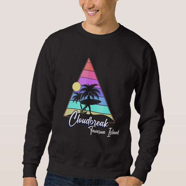 Vintager Cloudbreak Fidschi Surfing Sweatshirt (Vorderseite)