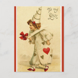 Vintager Clown in Liebe Postkarte