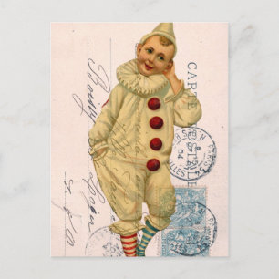 Vintager Clown Postkarte Digitale Kunst