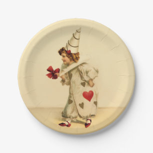 Vintager ClownValentinstag Pappteller