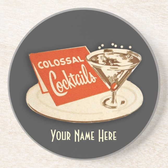 Vintager Cocktail-Untersetzer Getränkeuntersetzer (Vorne)
