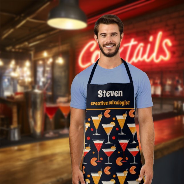 Vintager Cocktailstunde Mixologe Schürze (Von Creator hochgeladen)