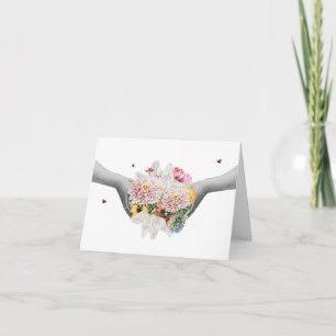 Vintager Collage Bunch mit Blume 'Danke an den Bun Dankeskarte